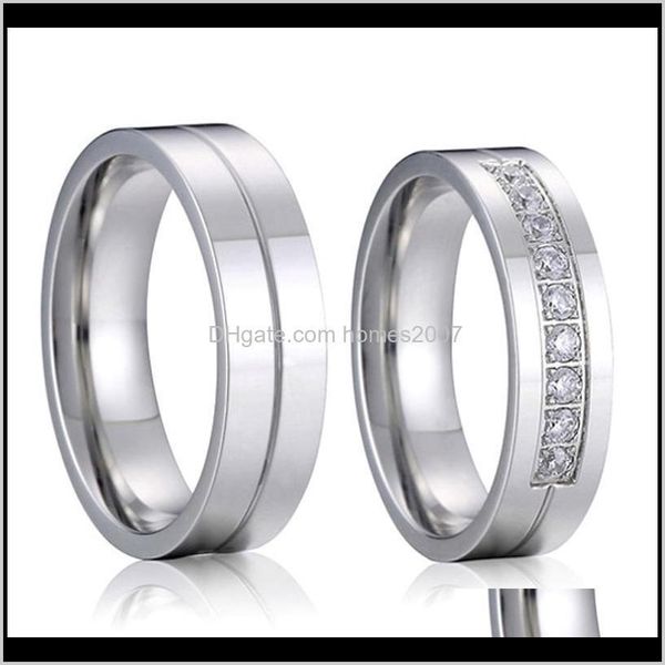 Jewelrypair USA Design Paar Eheringe Set für Männer und Frauen Edelstahl Ring Schmuck Liebhaber Allianz Hochzeit Geschenk Drop Lieferung 20