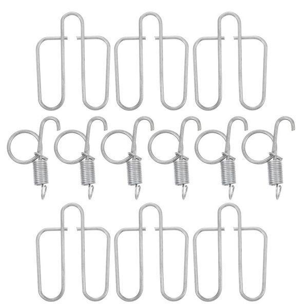

hooks & rails 6 sets of multi-function cage door spring hook (silver)