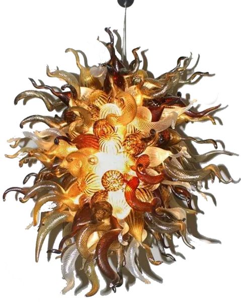 

brown multicolor hand made glass chandelier lighting starcase lamps decoration
