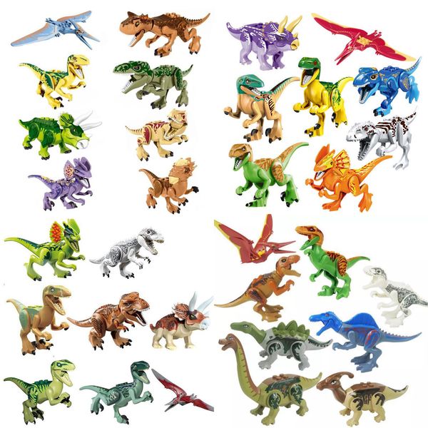 Dinozorlar Blok Bulmaca Tuğla Dinozorlar Rakamlar Yapı Taşları Bebek Eğitim Oyuncaklar Çocuklar için Hediye Çocuk Oyuncak