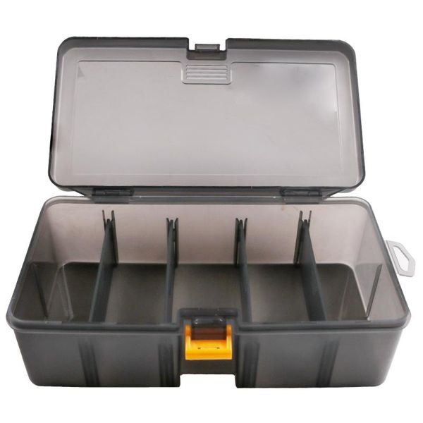 

double-deck fishing tackle box fish lures hooks baits plastic storage holder square case accessories