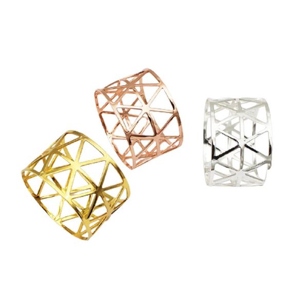 

10pcs pattern wedding napkin rings table decoration hollow out family gatherings everyday use buckle holder for party