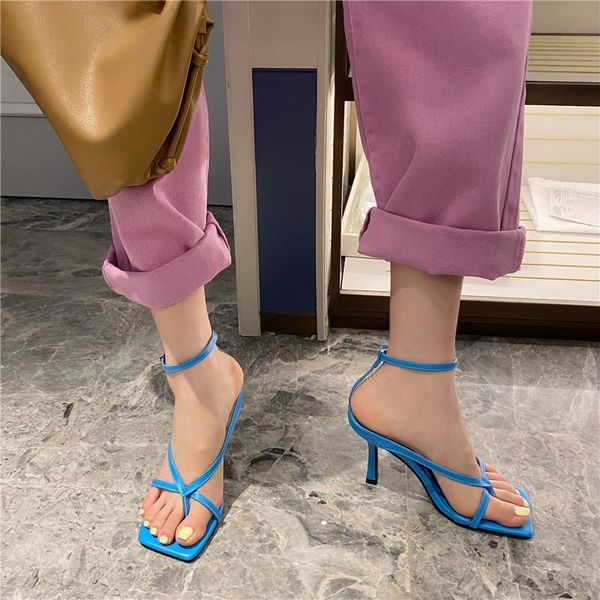 

high heeled sandals thin heel open toe summer shoes, Black