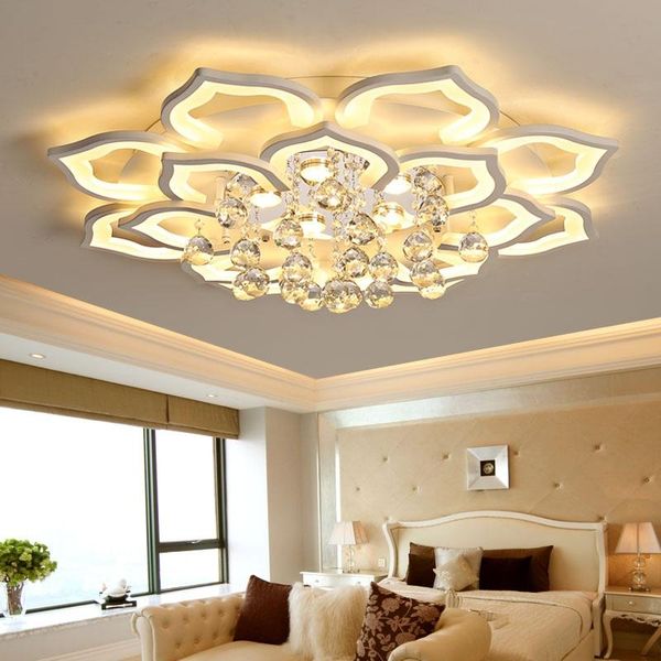 

ceiling lights creative lotus acrylic crystal led living room bedroom study dining lamp commercial lighting fixture