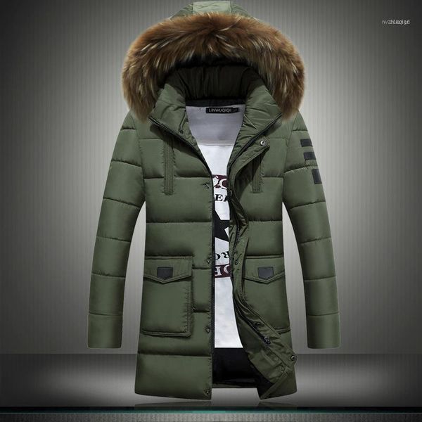 

men's jackets winter men removed hoodies jaket brand warm jacket man's coat cotton parka outerwear middle-long a3191, Black;brown