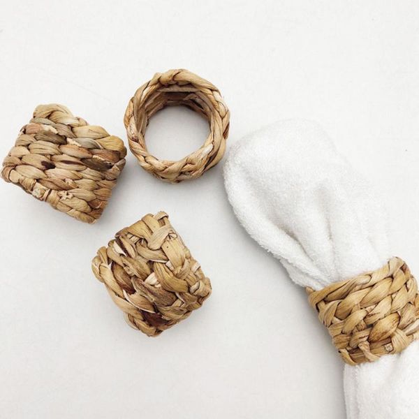 

10pcs natural material straw corn husk napkin ring grass buckle rings
