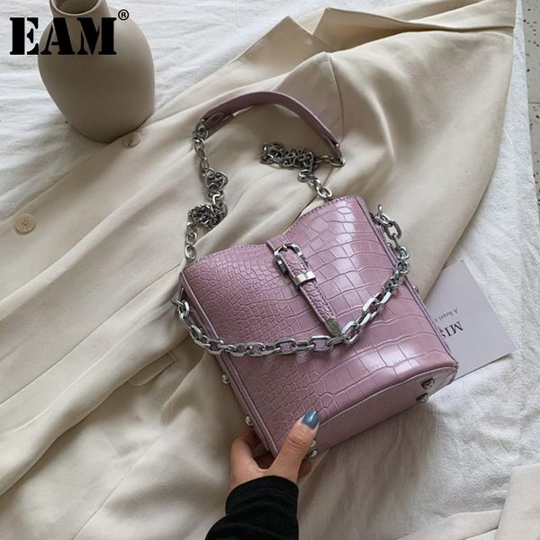

cross body [eam] women summer purple chains bucket pu leather personality all-match crossbody shoulder bag fashion tide 2021 18a2800