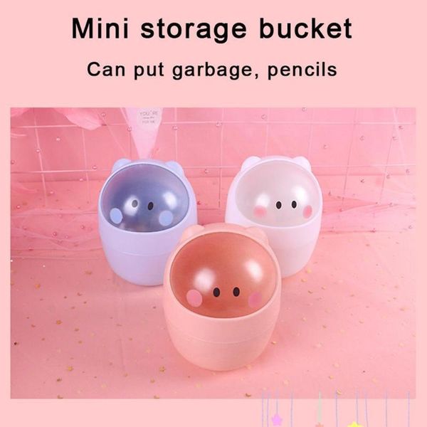 

waste bins creative deskmini flip garbage storage bucket cartoon accessories trash pig desk office can household cont z3p1