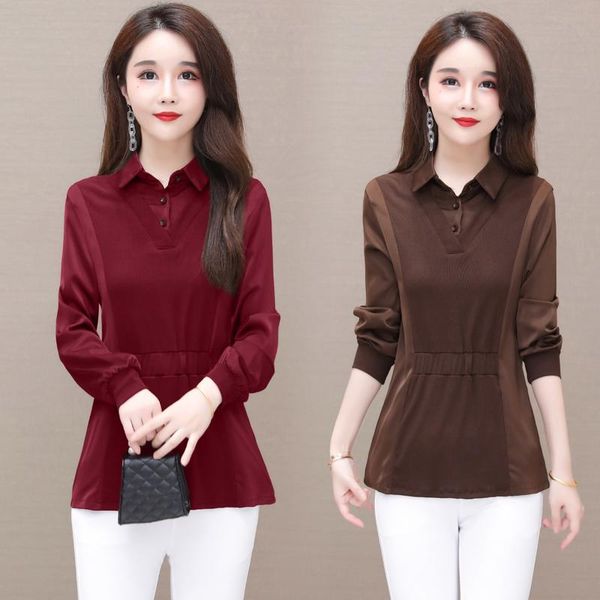 

women's blouses & shirts coigarsam blouse women autumn office lady full sleeve solid wine red black blusas womens and, White