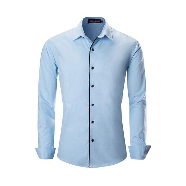 

autumn men's long sleeve solid color dress shirt regular fit button down 100% cotton smart casual business shirt,238 shirts, White;black