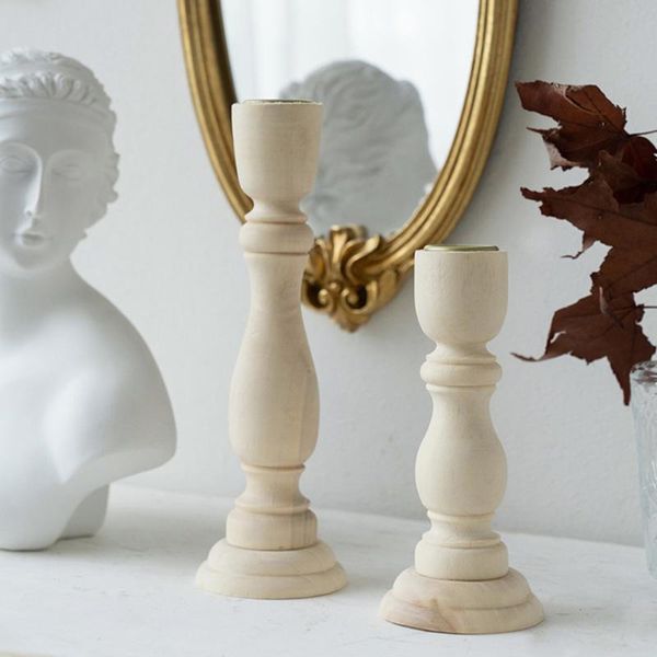 

candle holders simple nordic vintage holder stand wood candlestick tablewedding decorations home decor