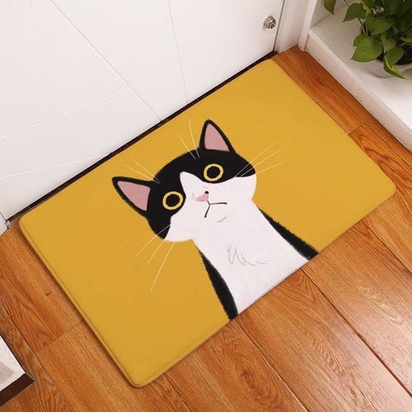 

kawaii welcome floor mats animal cat printed bathroom kitchen carpets doormats mat for living room anti-slip tapete