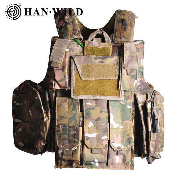 

hiking military tactical vest camouflage hunting vests body armor sports removable army molle 600d nylon jackets, Camo;black