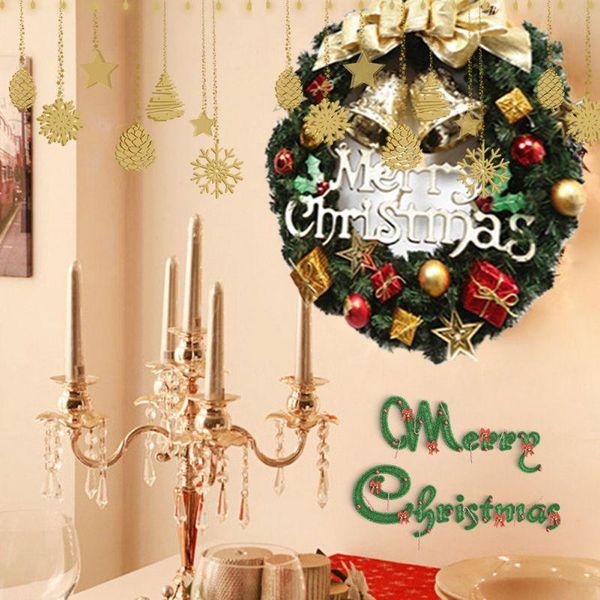 

decorative flowers & wreaths 12 inches christmas bow-knot wreath golden dell decor holiday party door front garlands