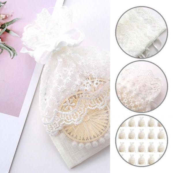 

gift wrap small 20pcs drawstring lace mesh bags lightweight reusable for wedding