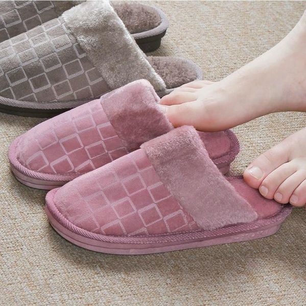 

fashion ladies cotton slippers winter home indoorcutenon-slipplushwarm household women, Black