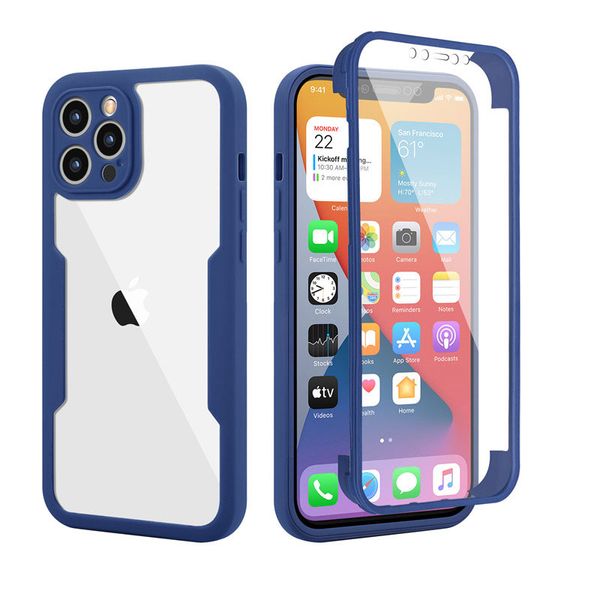 Luxo 360 Proteção Casos de telefone completo para iphone 13 12 11 pro max xr x xs pára-choque macio