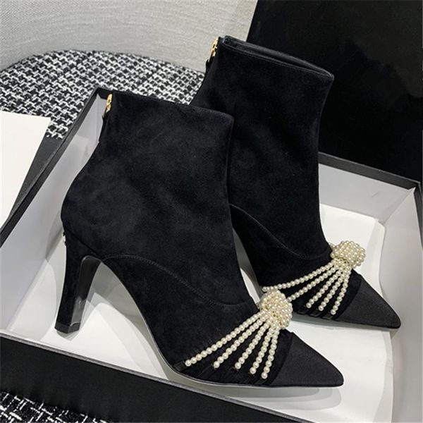 

high class women's boots, heel silk suede, sexy, party dress boots, Black