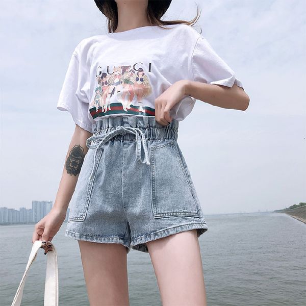 

short women's high waist stretch straight baggy jeans in summer 2021, White;black