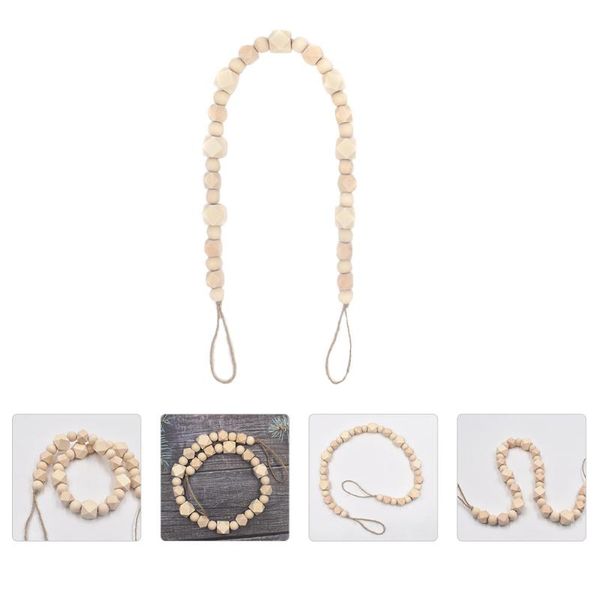 

curtain & drapes 1pc wood bead tie farmhouse beaded holder hanging decoration