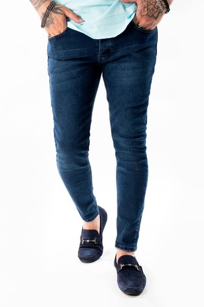 

men's jeans deepsea male ground lycra tight bell-bottomed pants 2104658, Blue