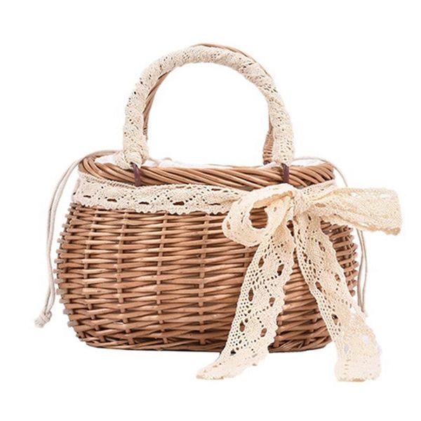 

storage baskets flower basket wicker handheld arrangement green plant woven egg straw women bag