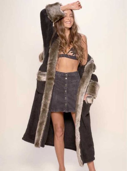 

imitation fur coat listed women's wear medium long loose fluffy long 211207, Black