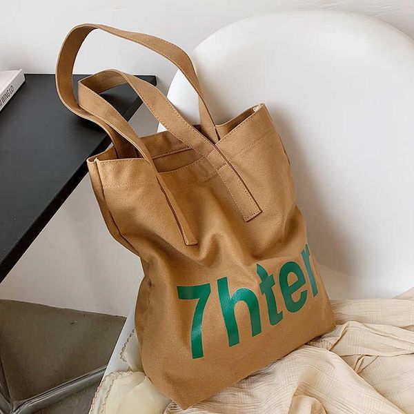 

shoulder bags big casual letter designer large capacity canvas bag for women 2021 summer travel shopper shopping purses and handbags