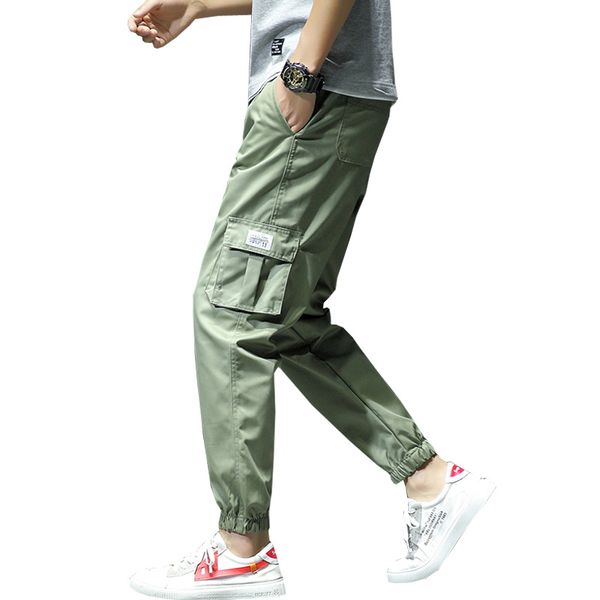 

men's pants harem hip hop streetwear jogger trousers male ankle-length slim fit workout work pencil sweatpants wkzy, Black