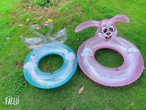 

children's swimming circle girl's armpit lifebuoy cartoon rabbit, Blue