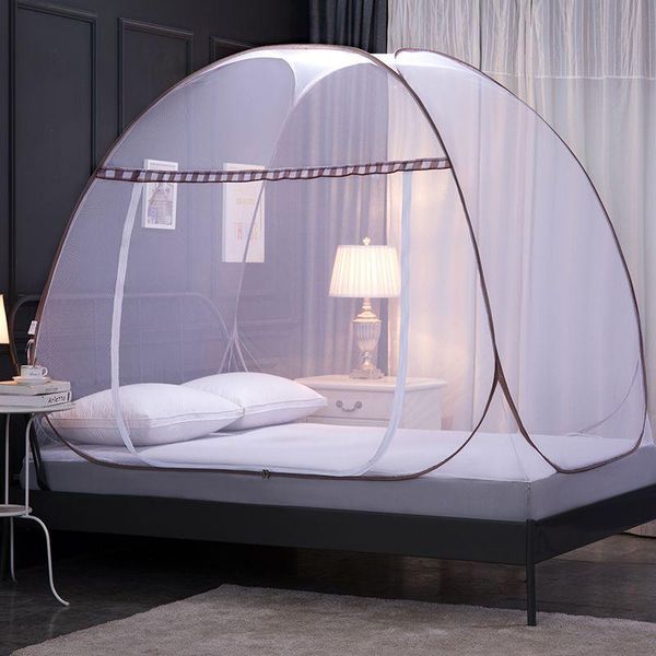 

mosquito net single door mongolian yurt double zipper lace design 360 degree effective anti-mosquito canopy bed safe mesh