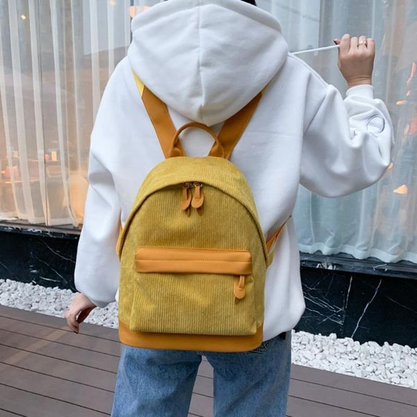 

outdoor bags women ladies girls solid striped school tote shoulder backpack casual canvas multi-function for teenage bagpack