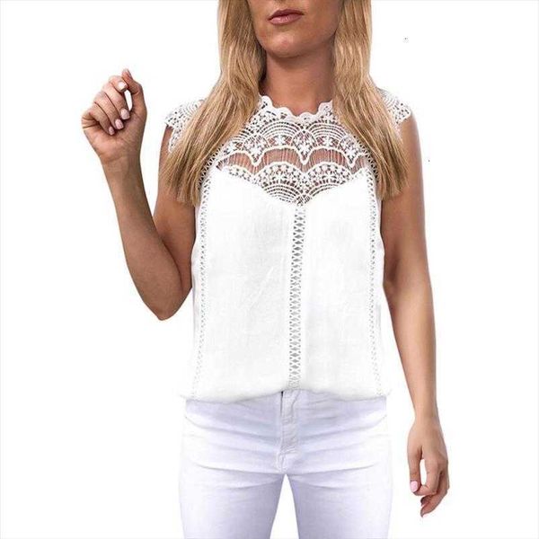 

women's blouses & shirts blusas roupa feminina and lace patchwork sleeveless solid shirt women blouse summer w e2f9, White