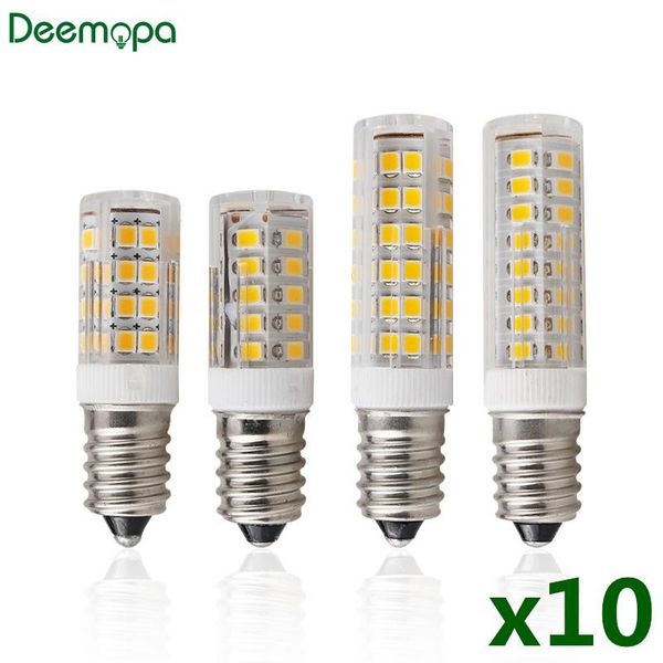 

bulbs 10pcs/lot e14 led lamp 3w 4w 5w 7w 220v 240v corn bulb 33 51 75 smd2835 360 beam ceramic mini chandelier lights