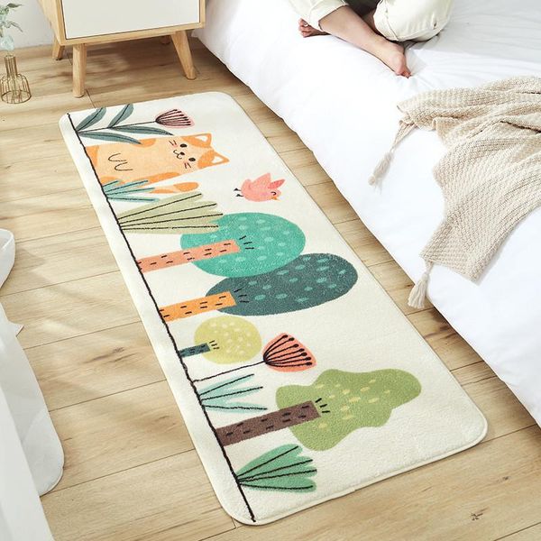 

carpets cartoon animal printed kids bedroom bedside rug lamb wool long floor mat soft foot mats home decor carpet