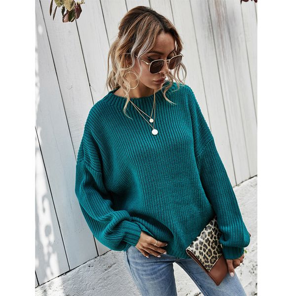 

casual simple off shoulder sweater pullover 2021 autumn winter women's solid color, White;black