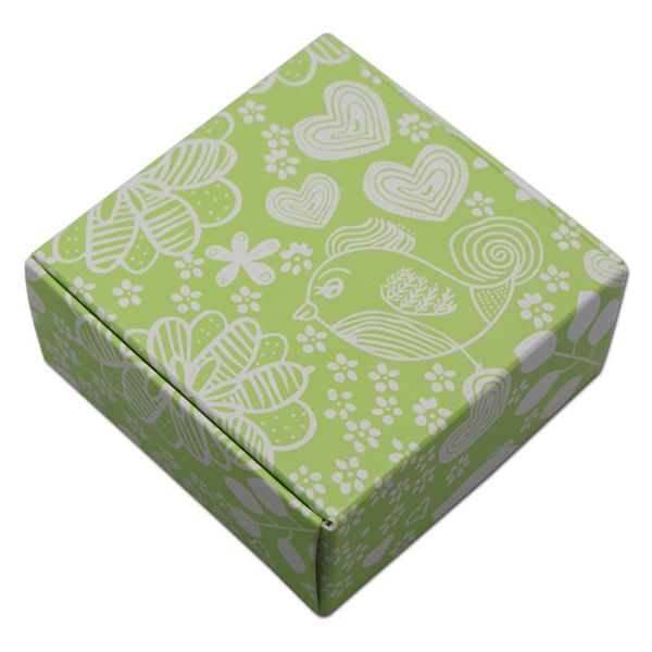 

gift wrap 250pcs/lot green papercard package box jewelry diy craft kraft paper packing snack retail carton pack with pattern print