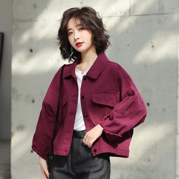 

women's jackets red overalls, denim jackets, blouses, shorts, european fashions, spring and fall 2021, Black;brown