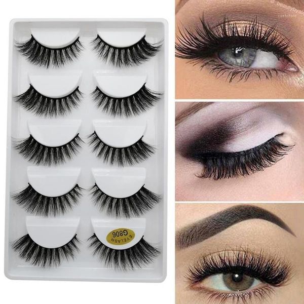 

pairs of natural stage makeup thick lined false eyelashes 3d mink hair eye tools1