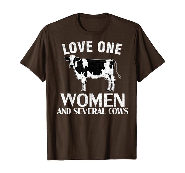 

vintage love one women and several cows funny farmer gift t-shirt, White;black
