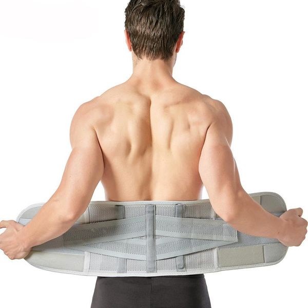 

waist support orthopedic lumbar lower back brace belt men women relieve pain trainer corset, Black;gray