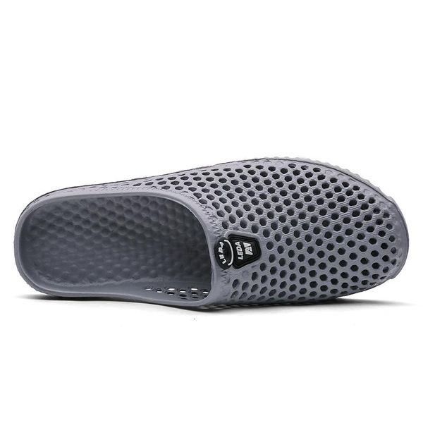

slippers cf22 have holes lady flops men summer anti-skid outdoor light casual beach male sandals household slipper, Black