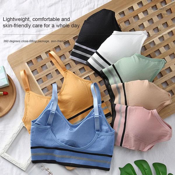 

yoga outfit sports bra high impact padded thin shoulder workout underwear crop women gym push-up brassiere without underwire