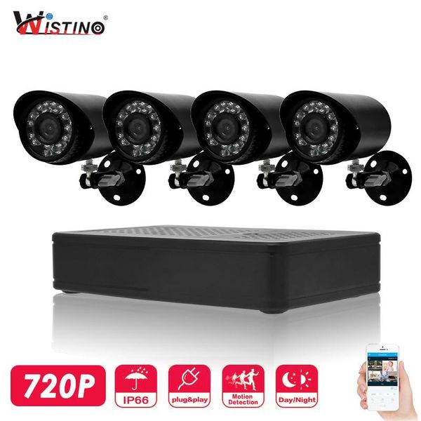 

wistino 1.0mp ahd dvr cctv camera system kit 4ch outdoor security analog 720p mini surveillance ir night vision xmeye systems