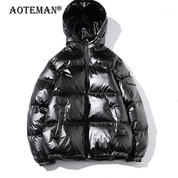 

men's down & men winter jackets parkas warm overalls coats hooded outwears casual windbreaker solid male clothing fashion bomber jacket, Black