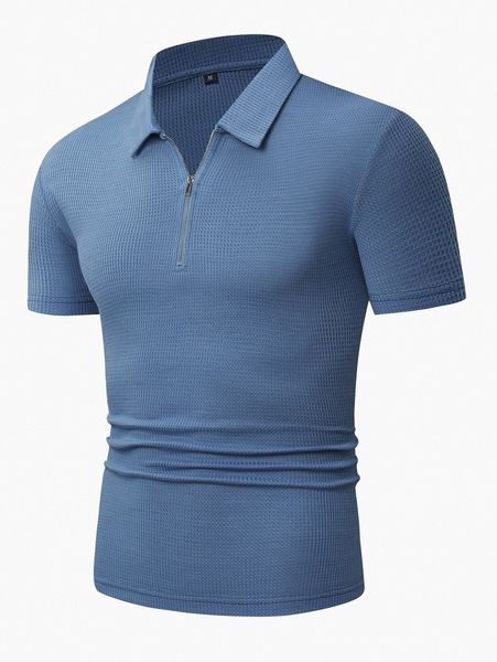 

men quarter zip polo shirt t0k7#, White;black