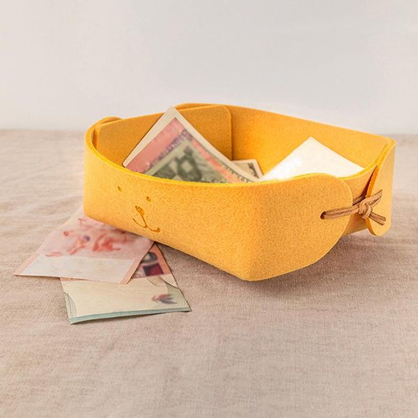 

storage baskets box felt basket small desk hosehold organizer