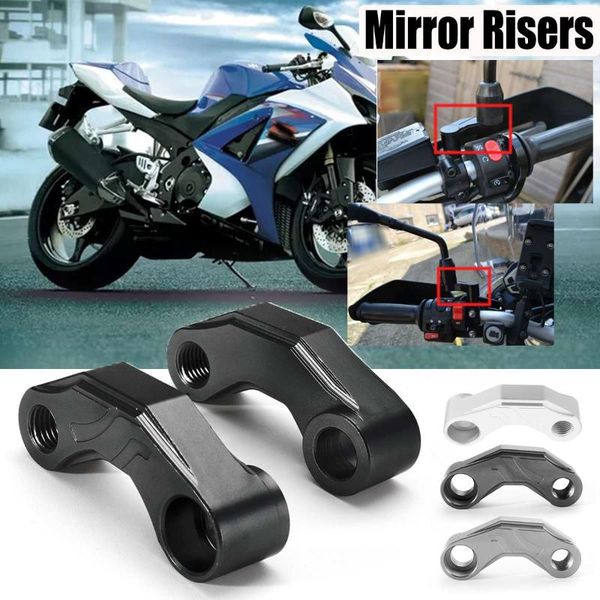 

motorcycle mirrors pair rearview mirror extender risers 8mm/10mm universal handlebar mount spacers adapter for moto scooter