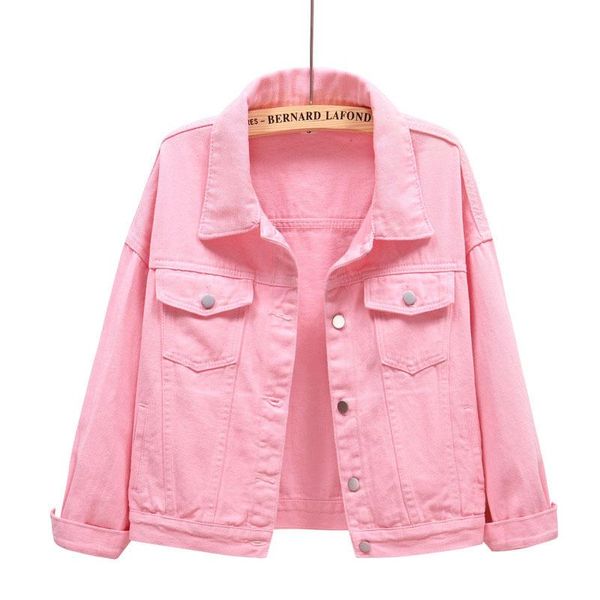 

women's jackets vintage women jacket 2021 autumn winter oversize denim washed blue jeans coat turn-down collar outwear bomber, Black;brown