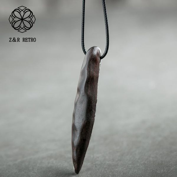 

pendant necklaces vintage jewelry long necklace for women pendant&necklaces handmade sandalwood sweater chain wooden fashion suspension 2021, Silver